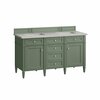 James Martin Vanities Brittany 60in Double Vanity, Smokey Celadon w/ 3 CM Eternal Serena Top 650-V60D-SC-3ESR